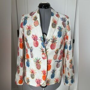 J Crew Pineapple Print Women's Blazer